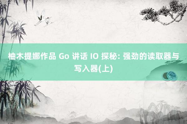 柚木提娜作品 Go 讲话 IO 探秘: 强劲的读取器与写入器(上)