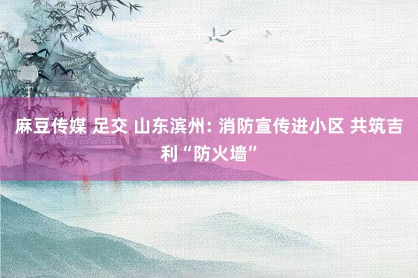 麻豆传媒 足交 山东滨州: 消防宣传进小区 共筑吉利“防火墙”